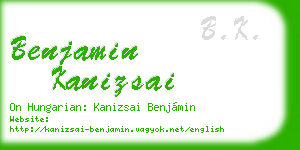 benjamin kanizsai business card